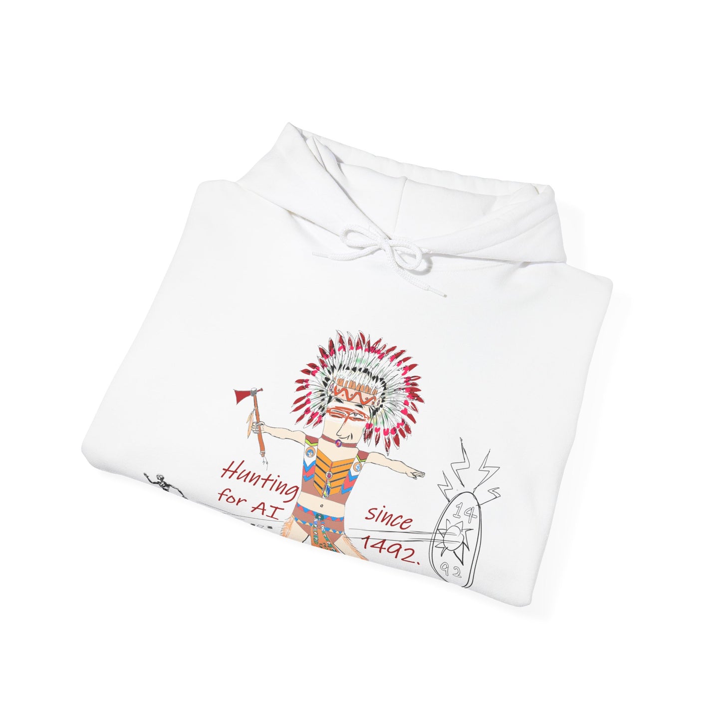 Casual Cozy Pullover – Fun American Native Indian AI Edition Hoodie | FunWearCode
