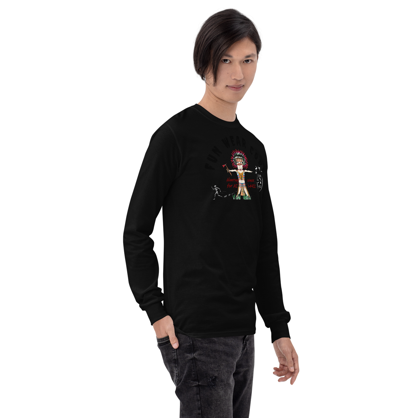 Cozy Long Sleeve Sweatshirt – Special Edition American Indian Graphic Sweatshirt | FunWearCode
