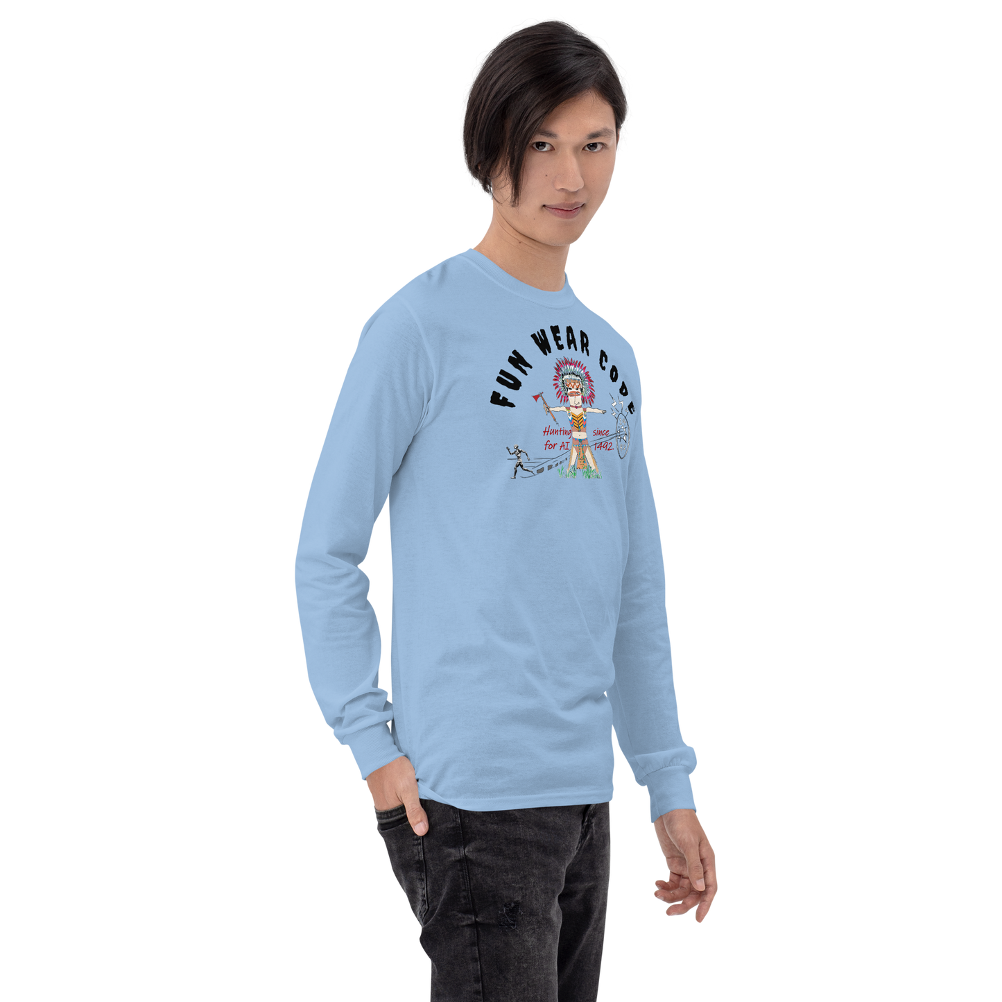 Cozy Long Sleeve Sweatshirt – Special Edition American Indian Graphic Sweatshirt | FunWearCode