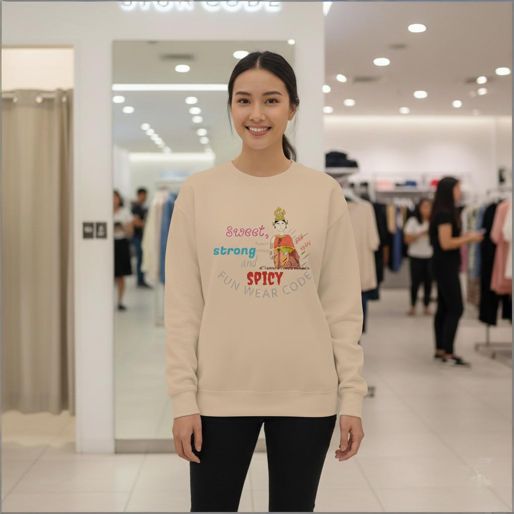 Premium Long Sleeve T-Shirt - Playful Thai Woman Graphic Tee | FunWearCode