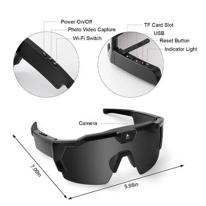 HD Camera Sports Glasses — Hands-Free Video for Cycling, Hiking & Outdoor | FunWearCode