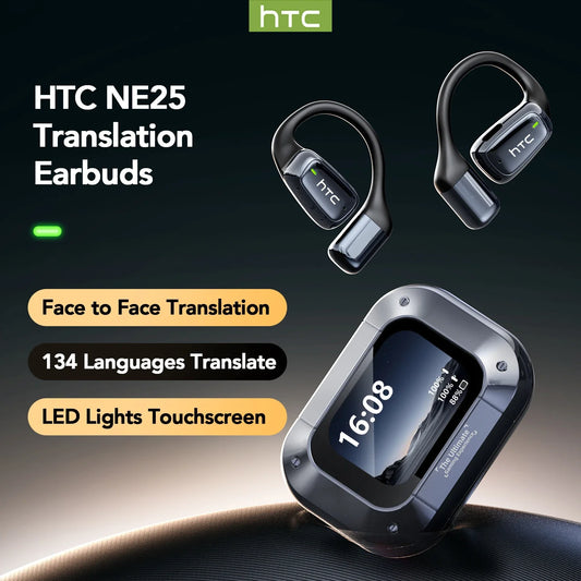 AI Translator Sport Wireless Earbuds - LCD Touch Screen Bluetooth Earphones with HD Mic | FunWearCode's Selection