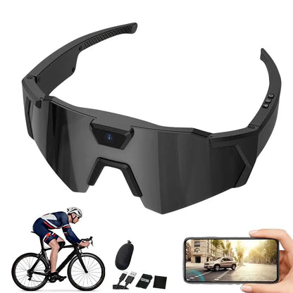 Black futuristic goggles with additional accessories on a white background