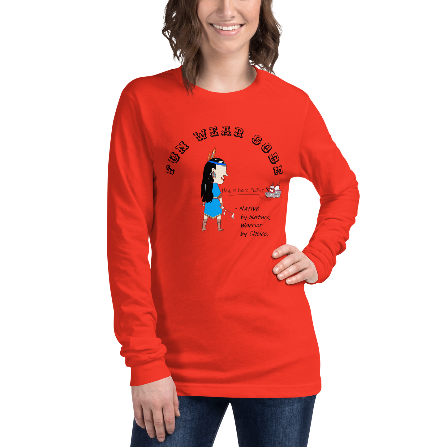 Cozy Long Sleeve Sweatshirt – Special Edition American Indian Graphic Sweatshirt | FunWearCode