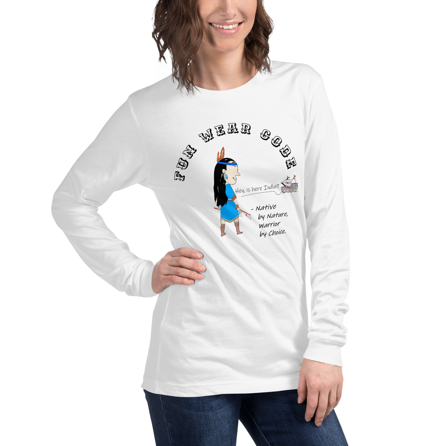 Cozy Long Sleeve Sweatshirt – Special Edition American Indian Graphic Sweatshirt | FunWearCode