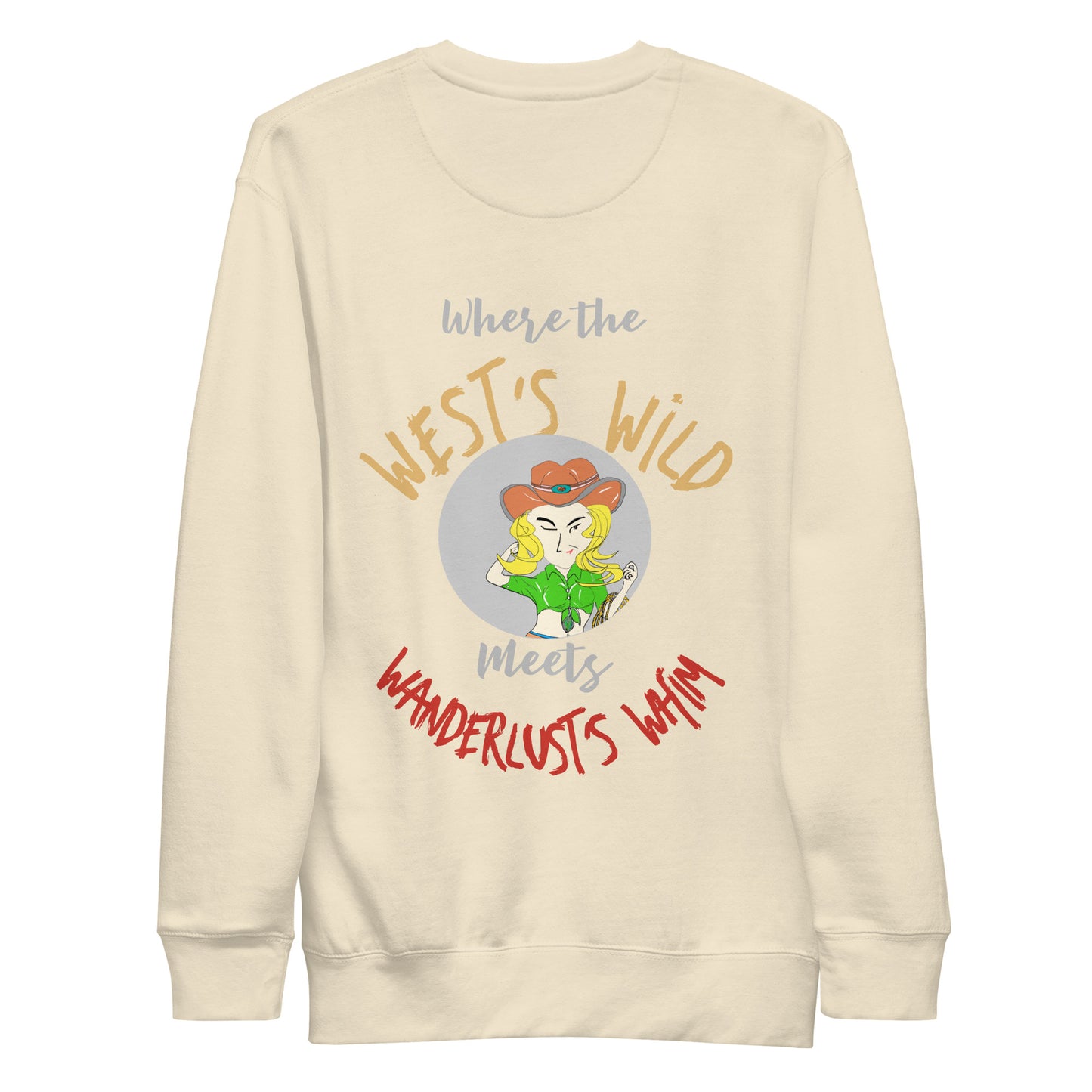 Premium Cozy Long Sleeve T-shirt – Classic Cowgirl Graphic Sweatshirt | FunWearCode