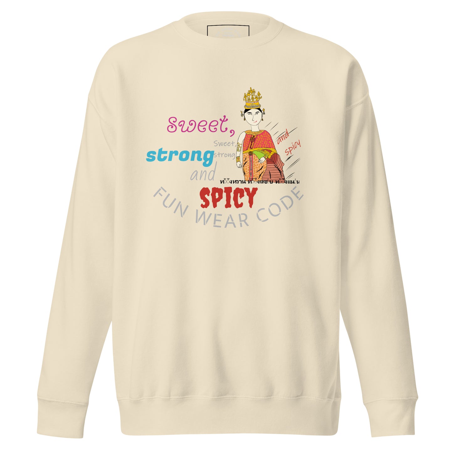 Premium Long Sleeve T-Shirt - Playful Thai Woman Graphic Tee | FunWearCode