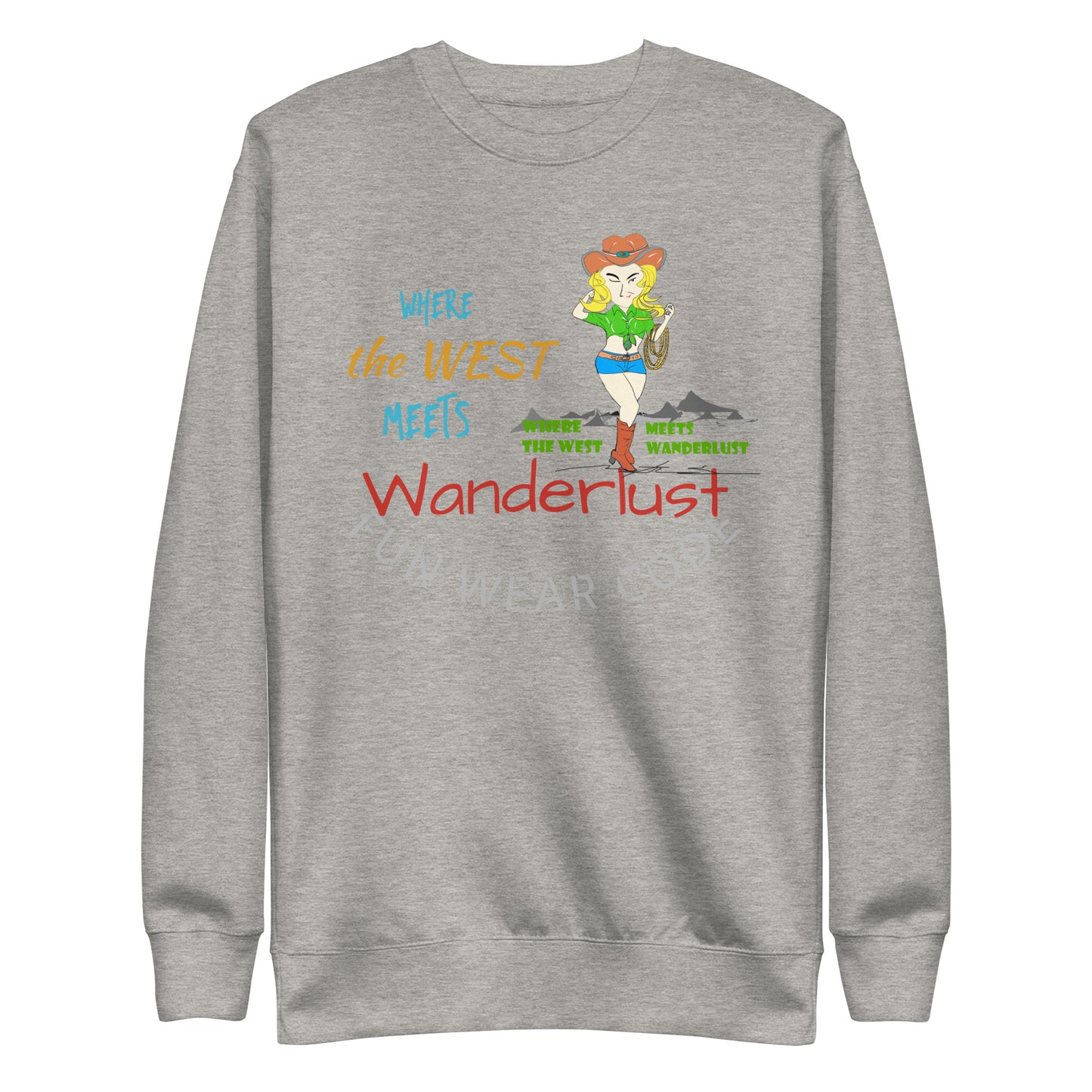 Premium Cozy Long Sleeve T-shirt – Classic Cowgirl Graphic Sweatshirt | FunWearCode